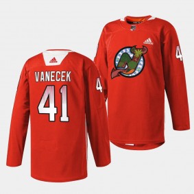 Asian and Pacific Islander Heritage Night Vitek Vanecek New Jersey Devils Red #41 Jersey 2024