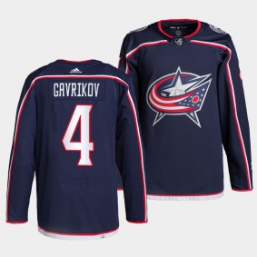 Vladislav Gavrikov #4 Columbus Blue Jackets 2022-23 Authentic Primegreen Navy Jersey Home