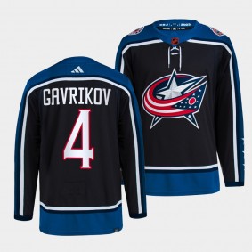 Vladislav Gavrikov Columbus Blue Jackets 2022 Reverse Retro 2.0 Navy #4 Authentic Primegreen Jersey Men's