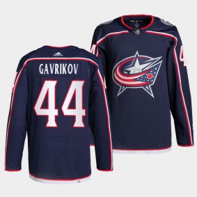 Vladislav Gavrikov #44 Blue Jackets Home Navy Jersey 2021-22 Pro Authentic