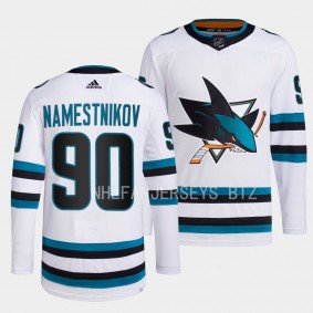 Vladislav Namestnikov San Jose Sharks 2022-23 Authentic Primegreen White #90 Away Jersey Men's