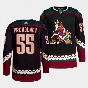 Vladislav Provolnev #55 Coyotes Home Black Jersey 2021-22 Primegreen Authentic