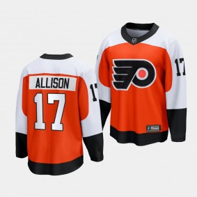 Philadelphia Flyers Wade Allison 2023-24 Home Burnt Orange Premier Breakaway Player Jersey Men's