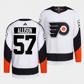 Reverse Retro 2.0 Philadelphia Flyers Wade Allison #57 White Authentic Primegreen Jersey 2022