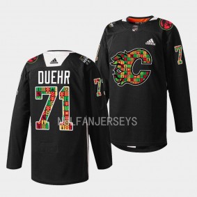 Calgary Flames 2023 Black History Month Walker Duehr #71 Black Jersey Jarome Iginla