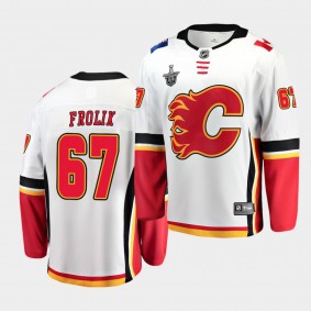 Michael Frolik #67 Flames Stanley Cup Playoffs 2019 Away Men's Jersey