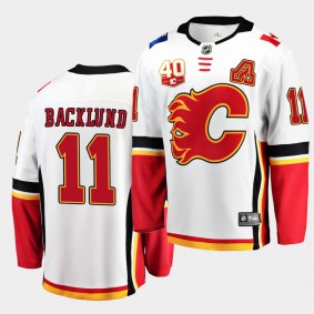 Mikael Backlund #11 Flames 40th Anniversary 2019-20 Away Men's Jersey