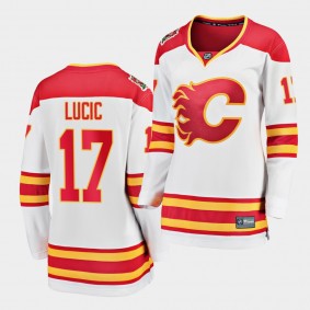 Milan Lucic #17 Flames 2019 Heritage Classic Breakaway Women's Jersey