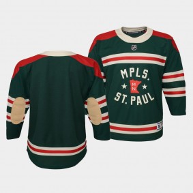 Minnesota Wild Youth Jersey 2022 Winter Classic Green State of Hockey Jersey