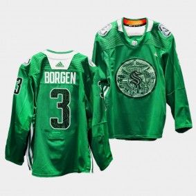 Will Borgen Seattle Kraken Green Night 2022 Green Eco-conscious Jersey