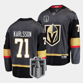 2023 Stanley Cup Final William Karlsson Jersey Vegas Golden Knights Black #71 Alternate Men's