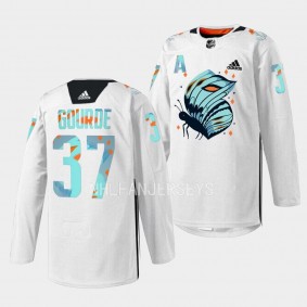 Seattle Kraken 2023 Women in Hockey Night Yanni Gourde #37 White Jersey specialty warmup