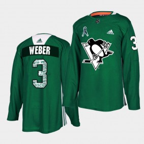 Yannick Weber #3 Penguins Sports Matter Special Green Jersey