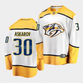 Yaroslav Askarov Nashville Predators 2020 NHL Draft White Away Men Jersey