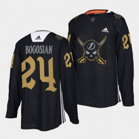 Zach Bogosian Lightning #24 Gasparilla inspired Jersey Black Pirate-themed Warmup