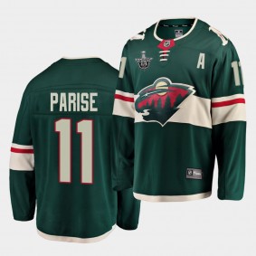 Zach Parise #11 Wild 2020 Stanley Cup Playoffs Green Home Jersey