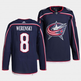 Zach Werenski #8 Blue Jackets Home Navy Jersey 2021-22 Pro Authentic