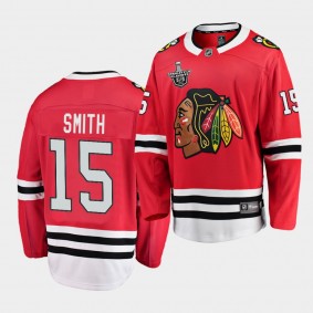 Zack Smith #15 Blackhawks 2020 Stanley Cup Playoffs Red Home Jersey