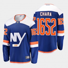 Zdeno Chara Islanders #33 1652 Career Games Jersey Royal Commemorative Edition